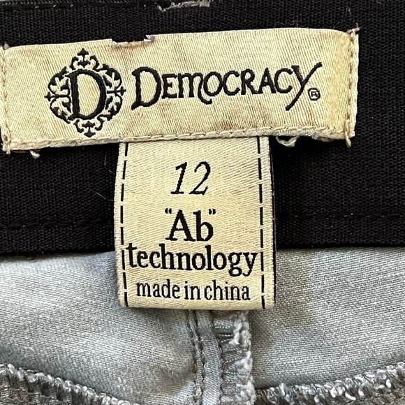 Democracy "Ab" Technology Gray Camo Pants Size 12 Support Comfort Stretch - Picture 7 of 10
